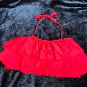 Red Ruffle Bikini Top